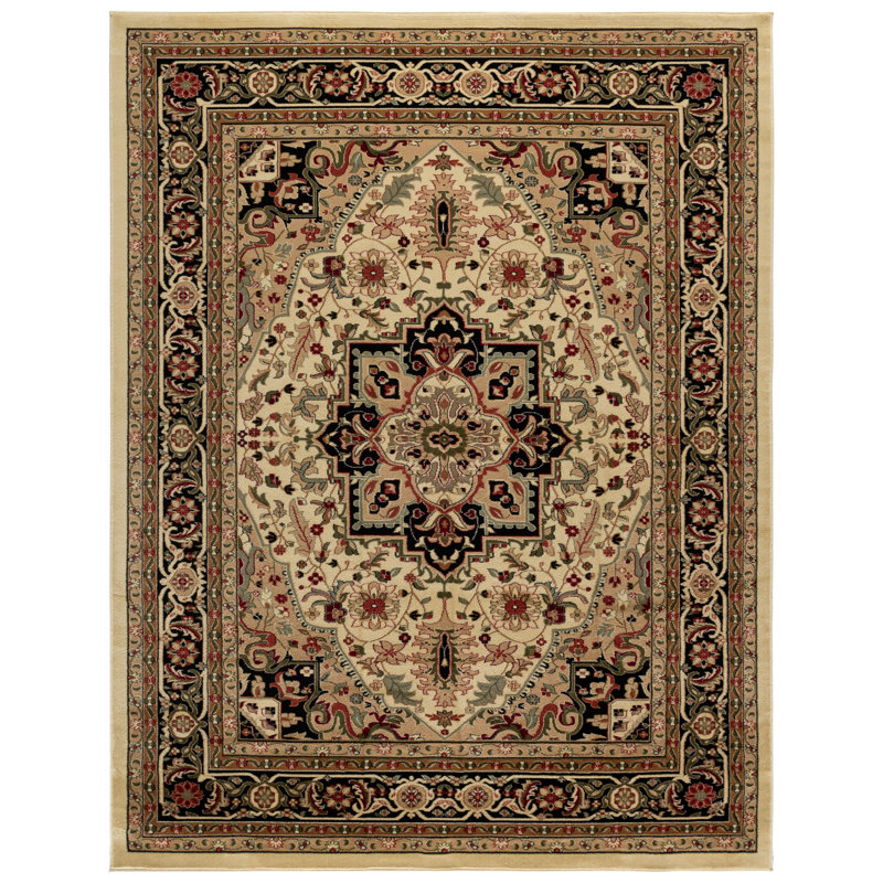 Tapis oriental ivoire / rouge Klose, Beige/Red, Rectangle 10 pi x 14 pi