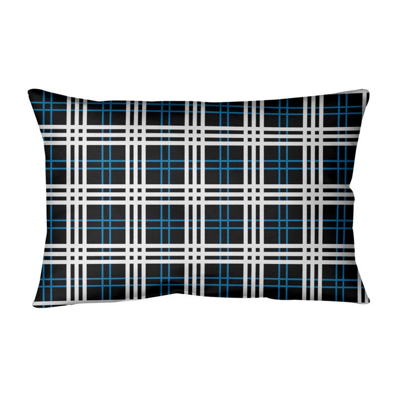 Housse de coussin Detroit Luxury, Noir / bleu Honolulu / blanc, Cuir / Suède