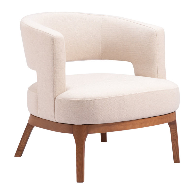  Fauteuil d'appoint rembourré beige, 31.1" H x 25" W x 32" D