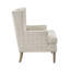 Chaise rembourrée beige avec pieds en bois massif et 20% de contreplaqué de tissu acrylique en mousse-506491277