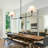 2-Light Black Linear Chandelier, Modern Chandelier For Dining Room Light Fixture With White Fabric Shade-1283997212