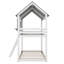 Lit simple superposé simple au-dessus de simple, lit maison en bois avec toit, 2 fenêtres, échelle et garde-corps