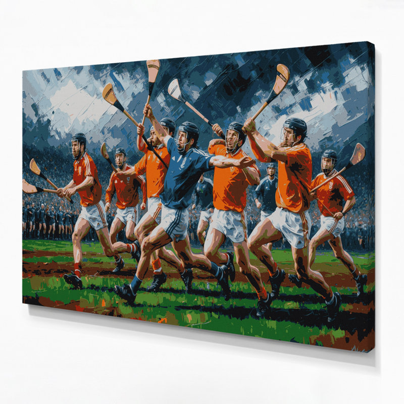 Art sportif sur toile vert Sports Hurling, H 24 po x l 36 po