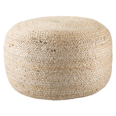Shipka 29" Wide Round 100% Braided Jute Pouf Ottoman/Foot Stool by Jaipur Living