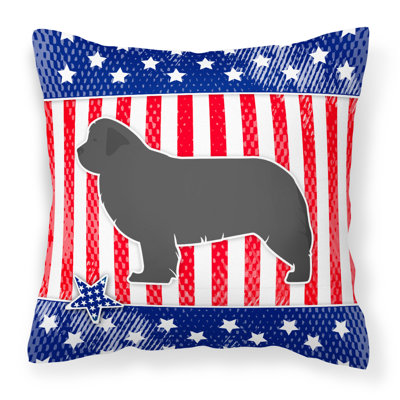 Patriotic Blue/Gray Square Indoor/Outdoor Throw Pillow