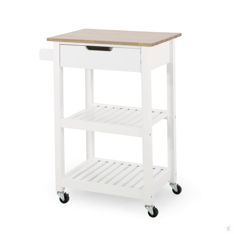 Îlot de cuisine avec tiroir et 2 tablettes