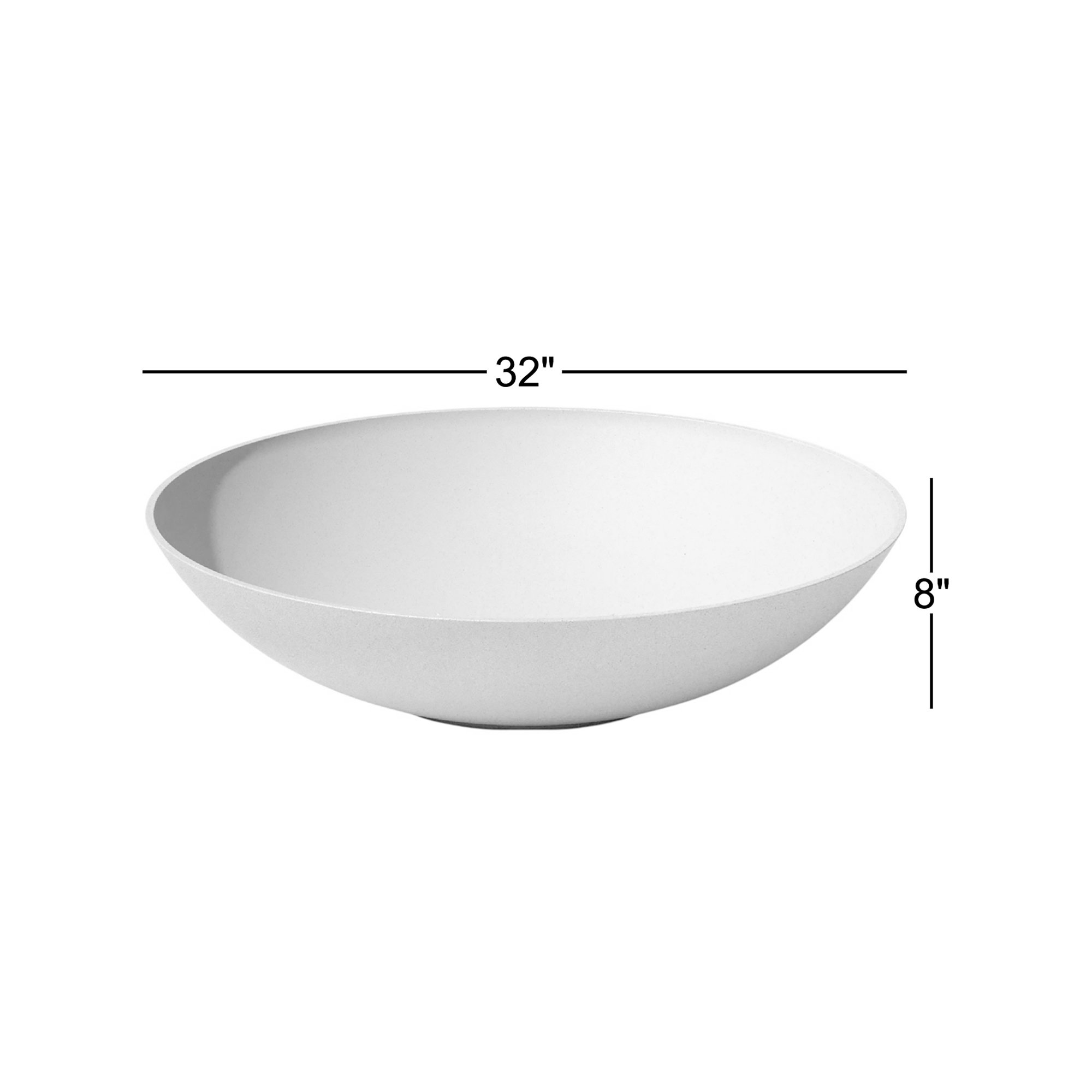 Pure Series Lane Bowl Planter, 6" H x 24" W x 24" D, Set of 1, Black