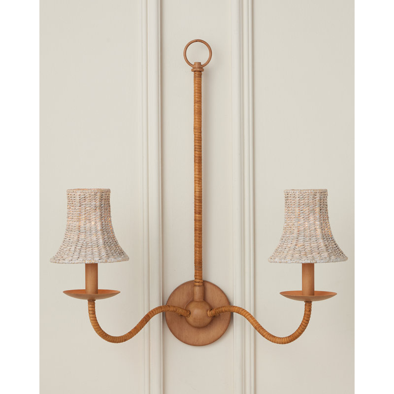 Bell Whitewashed Chandelier Shade, Whitewash