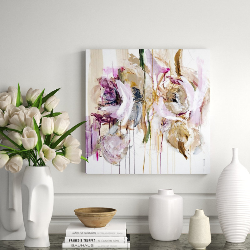 Flowers on a Stick I Watercolour Painting Print by Mia Malcolm Studio, 24" H x 24" W, Plexi