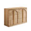 Commode 6 tiroirs Modern, large commode en bois de style arqué, brun clair-1816928473