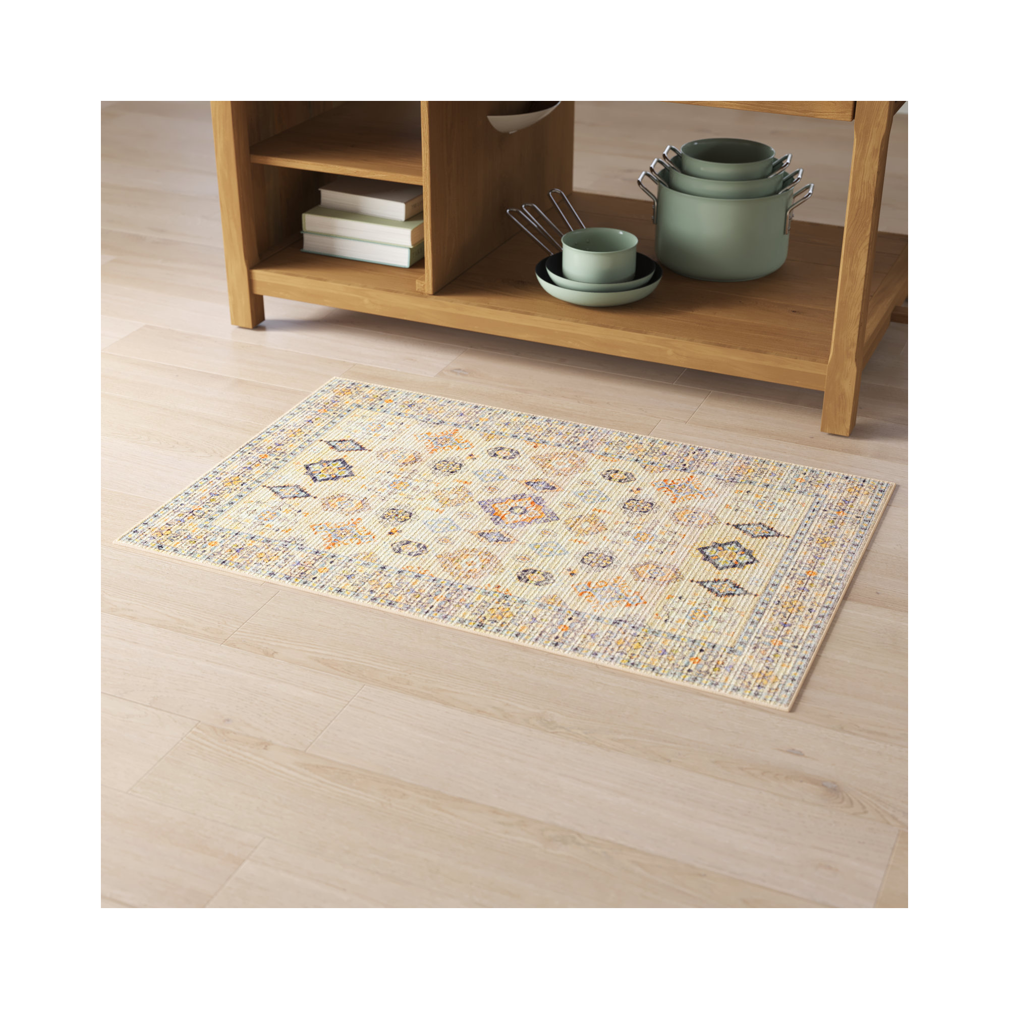 Emmie Vintage Washable Area Rug, Rectangle 2'7" x 4'