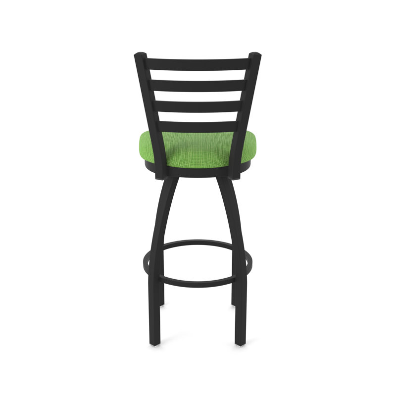 Jackie Swivel Stool, Black Wrinkle, Extra Tall (36" Seat Height), Fabric-Graph Parrot