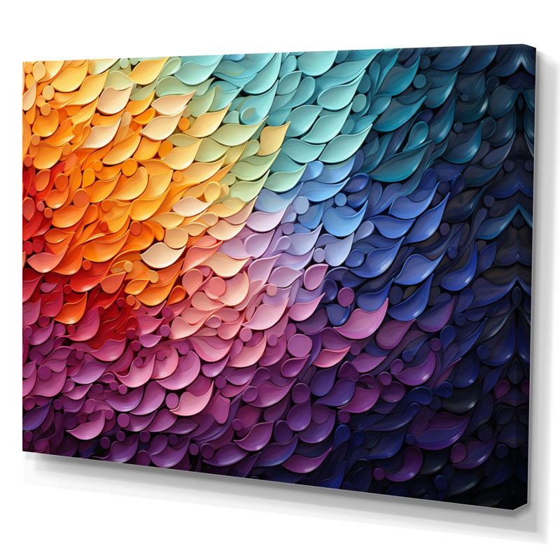 Hardedge Art Harmonic Fusion I - Décoration murale moderne pour le salon, H 24 po x l 32 po x P 1 po, Toile tendue