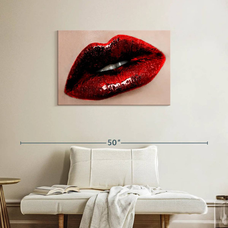 Shuttleworth Dark Red Lips, 24" H x 36" W