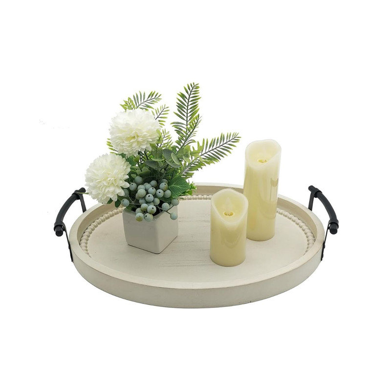 Plateau de service décoratif rustique en bois