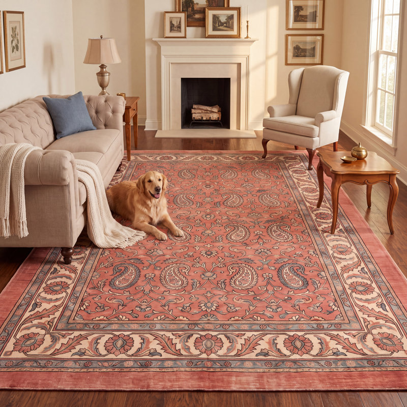Tapis Salsify traditionnel à motif floral intégral bleu ivoire doré gris, antidérapant à poils courts, lavable, pour intérieur et extérieur, adapté aux animaux domestiques, salon, chambre, salle à manger, entrée, couloir, bureau