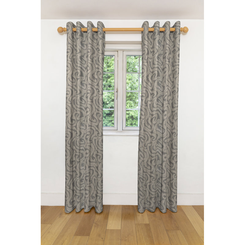 Holoman Blackout Curtain, Width 116 x Drop 137cm, Charcoal Grey