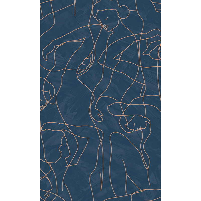 Rouleau abstrait Teviston, Bleu marine
