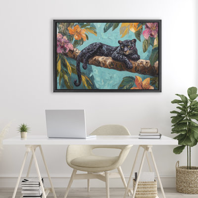 Cadre flottant léopard Lazy Day, design par Petal Prints Design