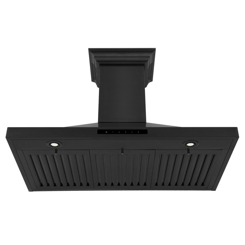 30" Crown Sound 400 CFM Ducted Wall Mount Range Hood with Wi-Fi, Black Stainless Steel