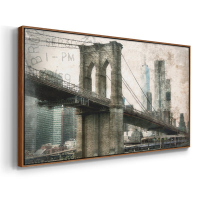 NY Brooklyn Bridge- Framed Gallery Wrapped Canvas -Ready to Hang