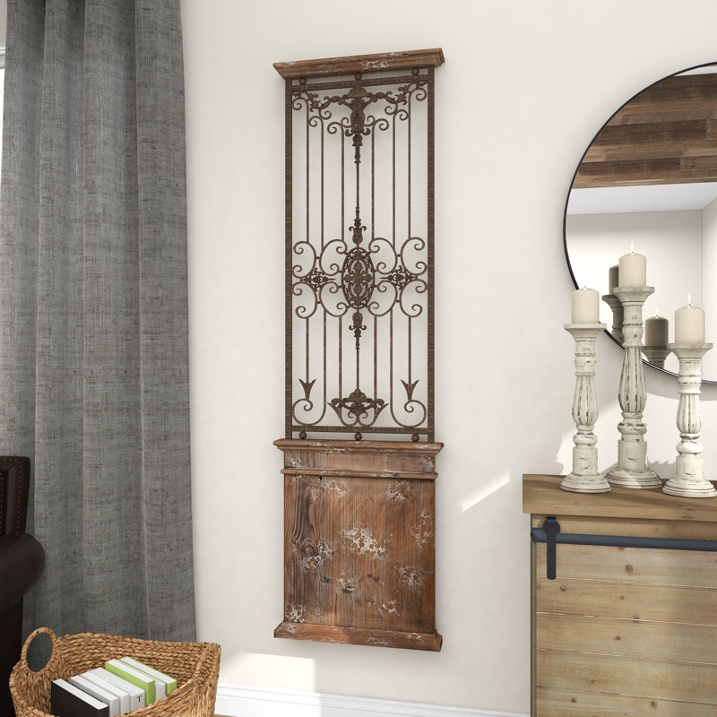 Décoration murale en bois et métal H 71 po Christos