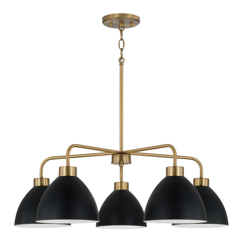 Ross 5 - Light Dimmable Chandelier, Black