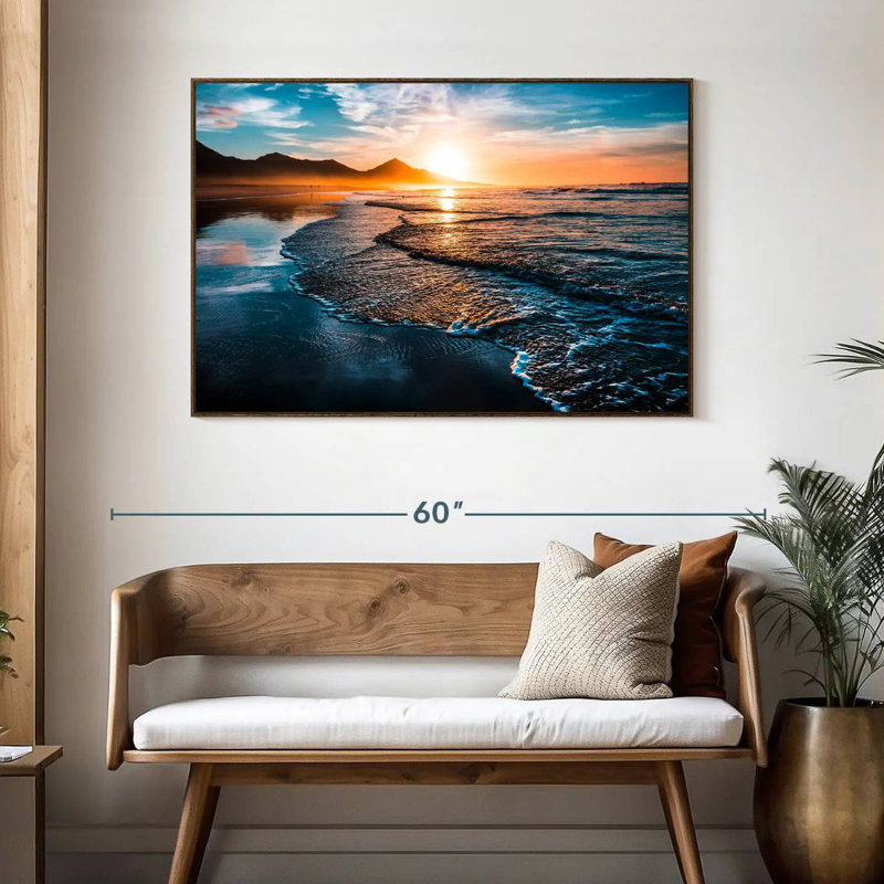 Sunset Bontrager Waves, 46" X 31", Floating Frame Walnut