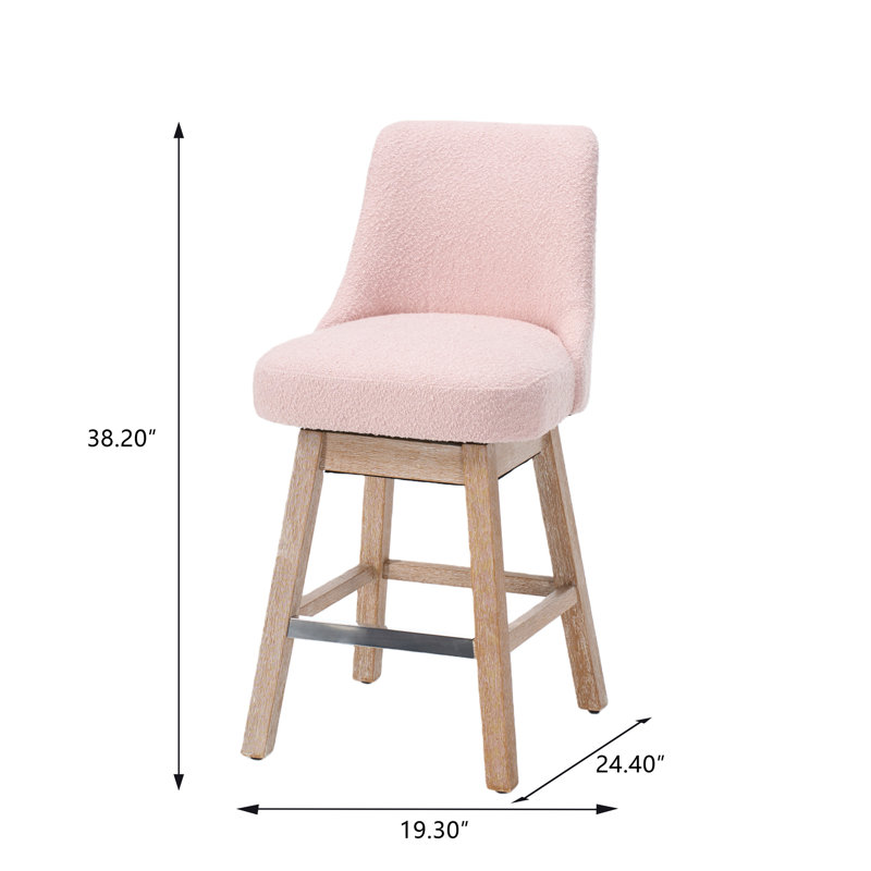 Tabourets de bar pivotants à 360° (lot de 2), Rose, Rose