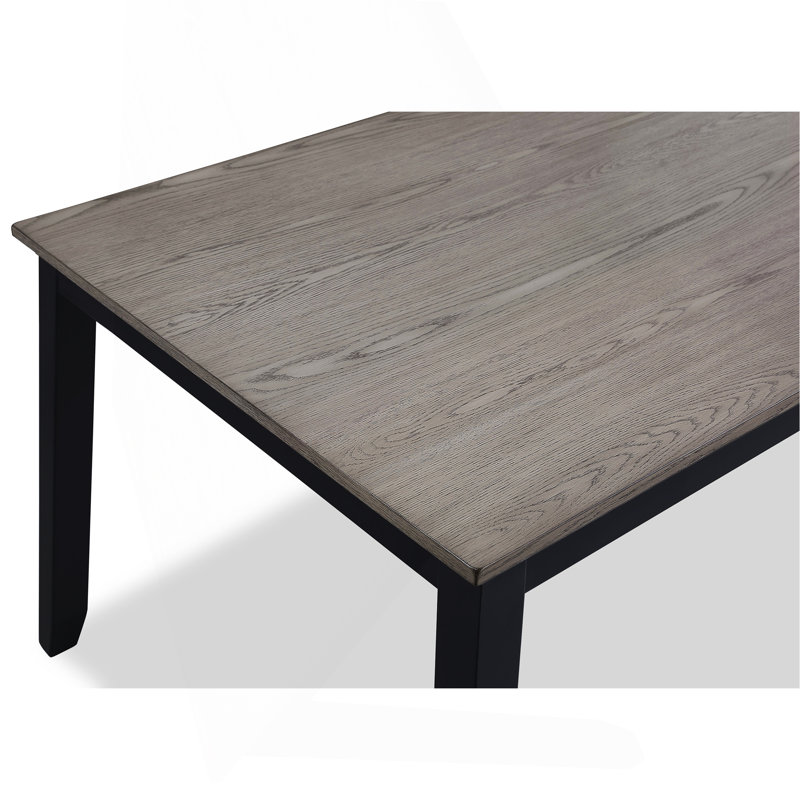 Ensemble de salle à manger 7 pièces pour ensemble de salle à manger 7 pièces, 7 pièces : table, 6 chaises, Gris clair / noir