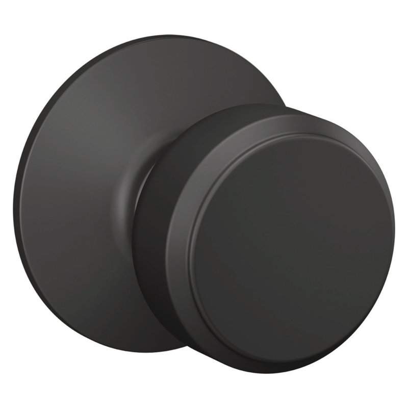 Bowery Passage Knob (Hall & Closet), Matte Black, Circle