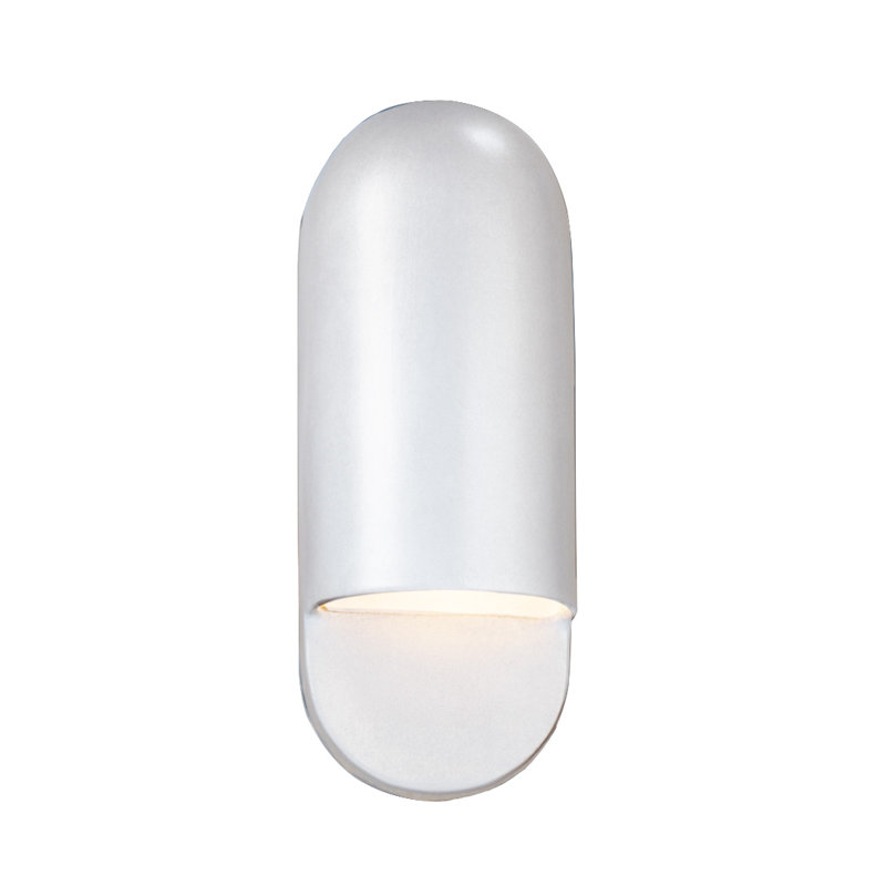 Plafonnier encastré d'extérieur câblé Bharath, Blanc brillant, H 14 po x l 5 po x P 4 po