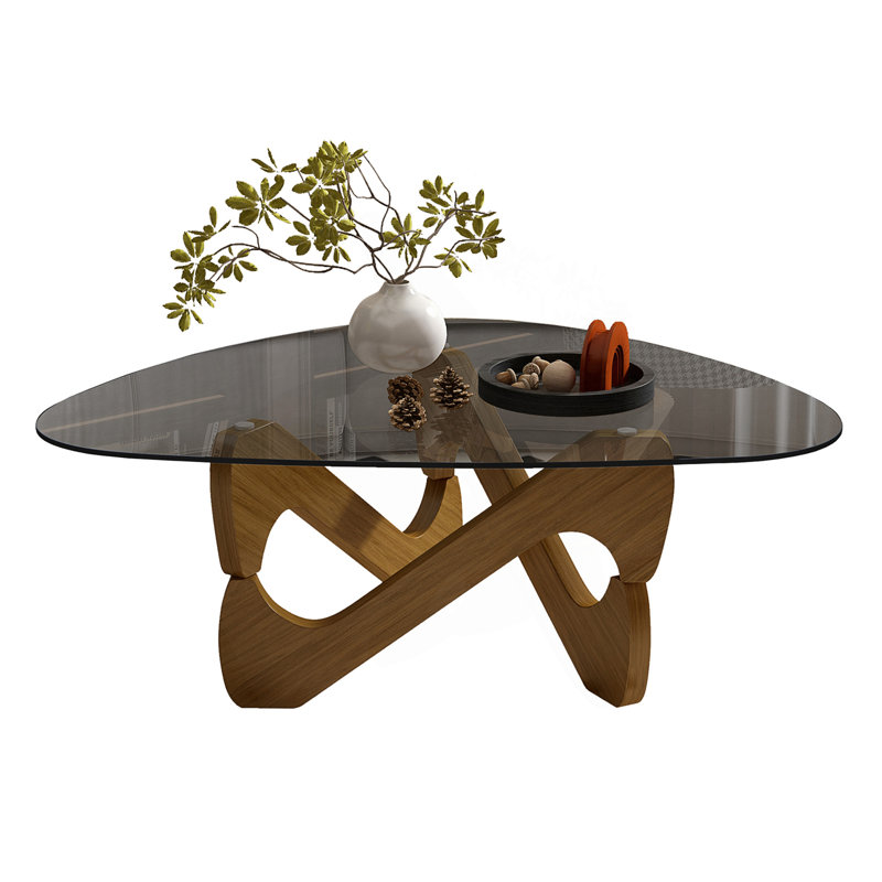 Table basse moderne Mid-Century 32,3 po x 23 po x 14 po Modern, Walnut
