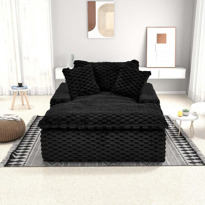 Canapé confortable Boneless Corduroy, Noir