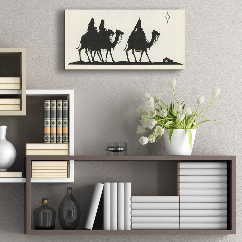 Art mural en verre Union Rustic «Three Kings 3» par Tis the Season, H 12 po x l 24 po
