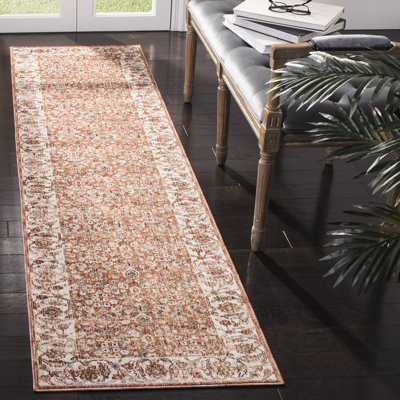 Tapis tissé à la machine, en polyester, beige / rouille clair Ralph Lauren Helena