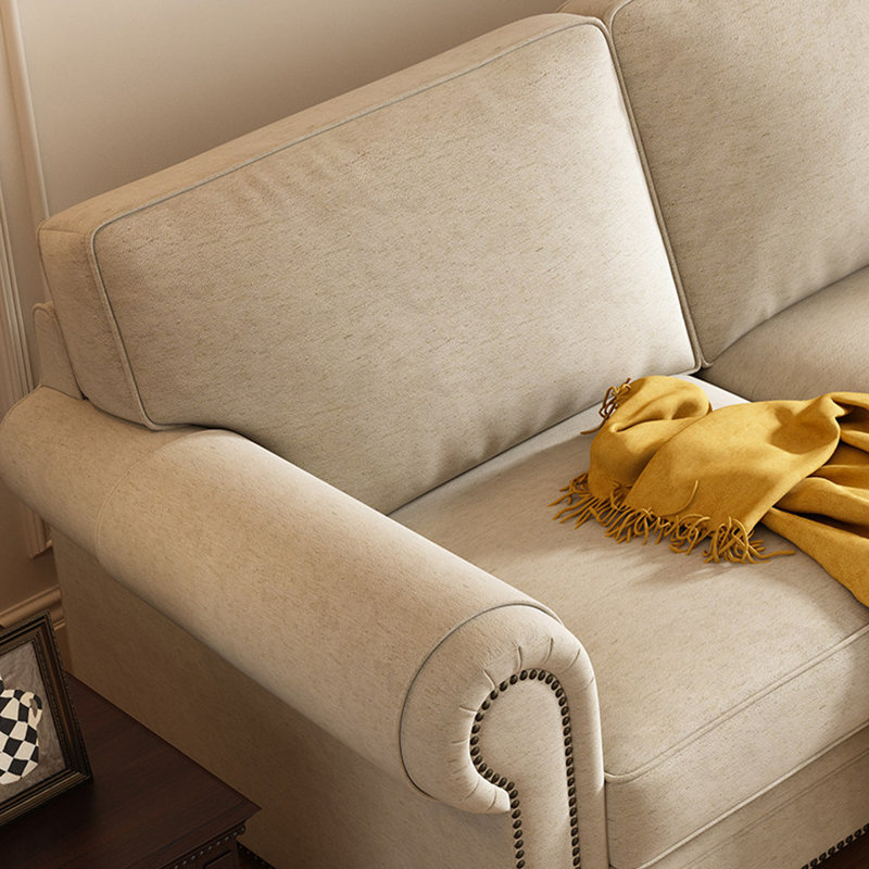 Causeuse-coussin standard en lin et coton blanc