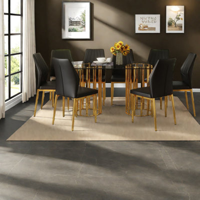 Dining Table Sets(must Include Both Table And Chair) Glass Metal Modern Home