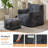 Corduroy Memory Foam bean bag Sofa With Ottoman-1159671463