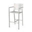 Ensemble de 2 tabourets d'extérieur avec cadre en aluminium antirouille 29,50 po d'extérieur, argent