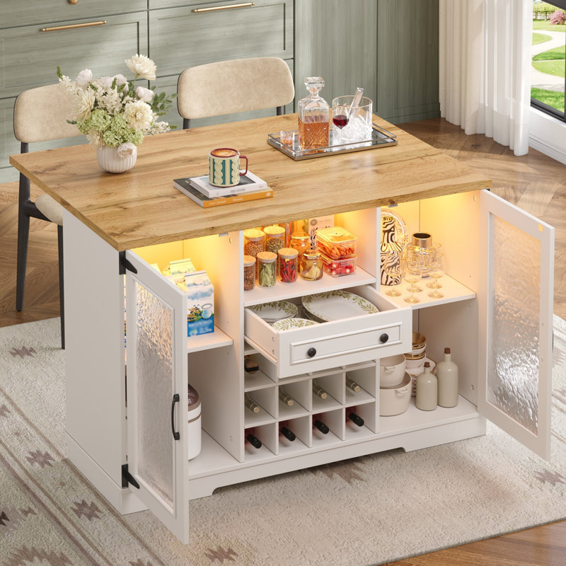 Meuble-bar rétro, petit meuble à liqueurs avec plateau rabattable, Naturel