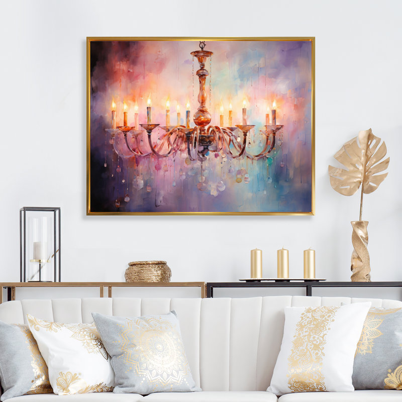 Lustre Serene Illumination Pointillism - reproduction sur toile, H 12 po x l 20 po x P 1 po, Toile tendue