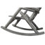 Chaise berçante en bois de sapin durable, chaise berçante de patio pour l'extérieur, couleur gris clair | Idée de cadeau-261309208