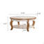Table basse 31,50 "avec rangement ouvert - Bois massif et panneau de fibres à densité moyenne + plateau en verre trempé