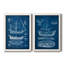 «Antique Ship Blueprint I», ensemble de 2 reproductions d'art sur toile-1902531180-1902531181