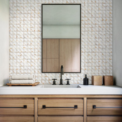 Gamma Natural Stone Triangle Wall and Floor Mosaic Tile (Set of 10)