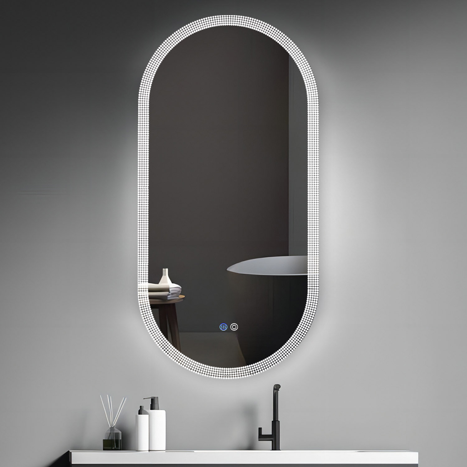 Ivy Bronx Gaozong Oval LED Wall Mirror | Wayfair