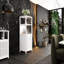 Armoire de rangement blanche pour rehausser la salle de bain et l'espace de vie - Grande capacité d'espace et d'espace
