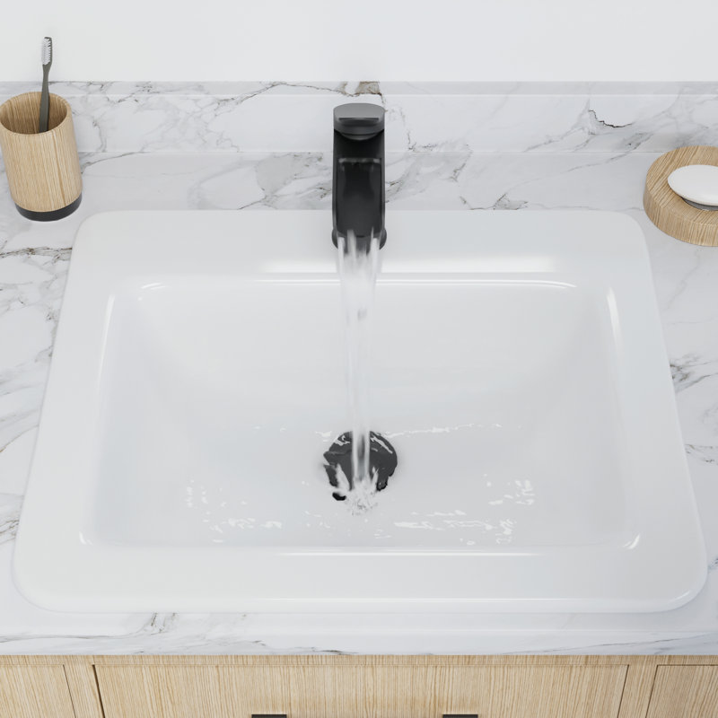 Lavabo de salle de bain rectangulaire en porcelaine vitrifiée de 21 po Karran Valera