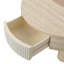 Table basse ronde avec plateau rabattable et compartiment de rangement caché